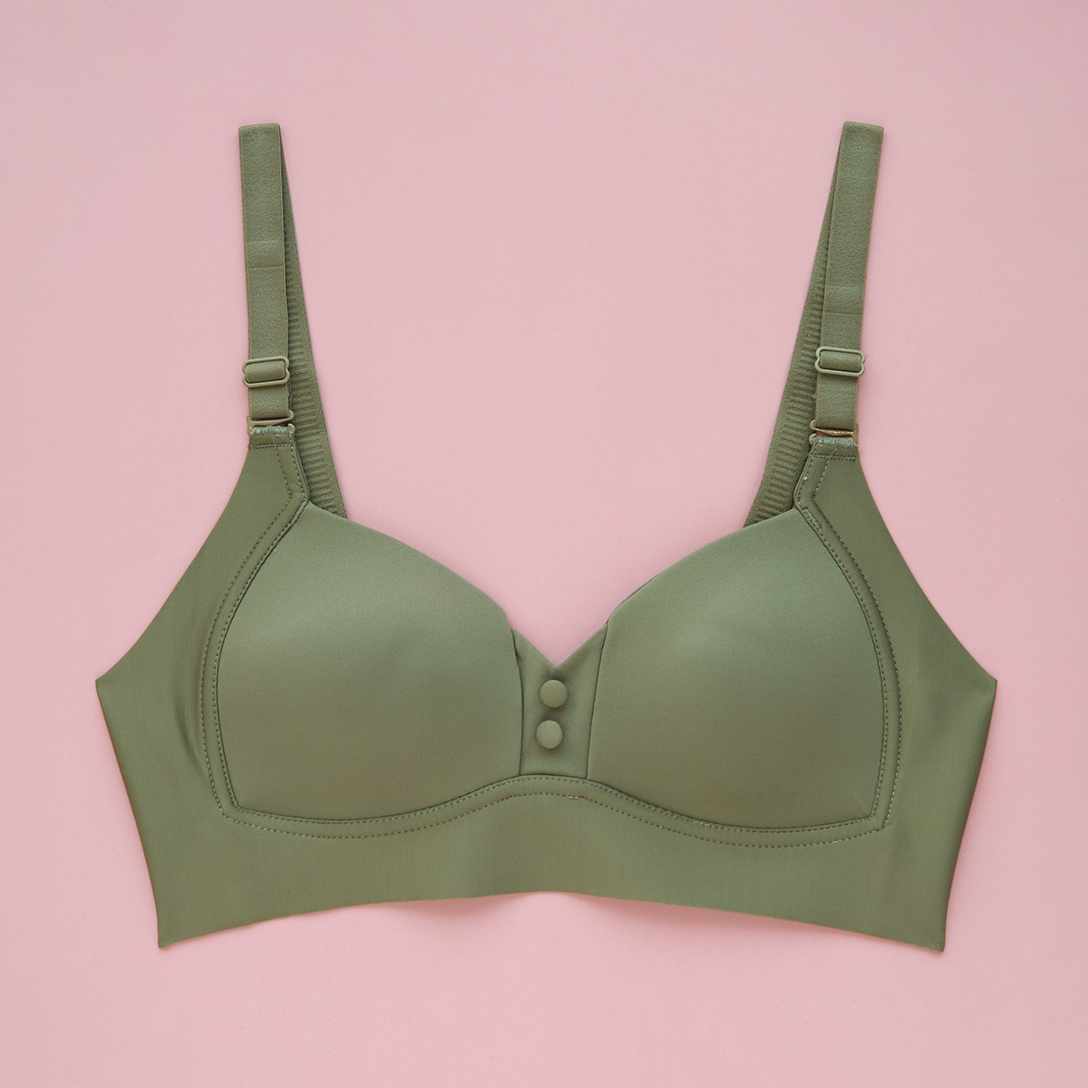Armela Gentle Cloud Seamless Full Coverage Bra-Olive Green