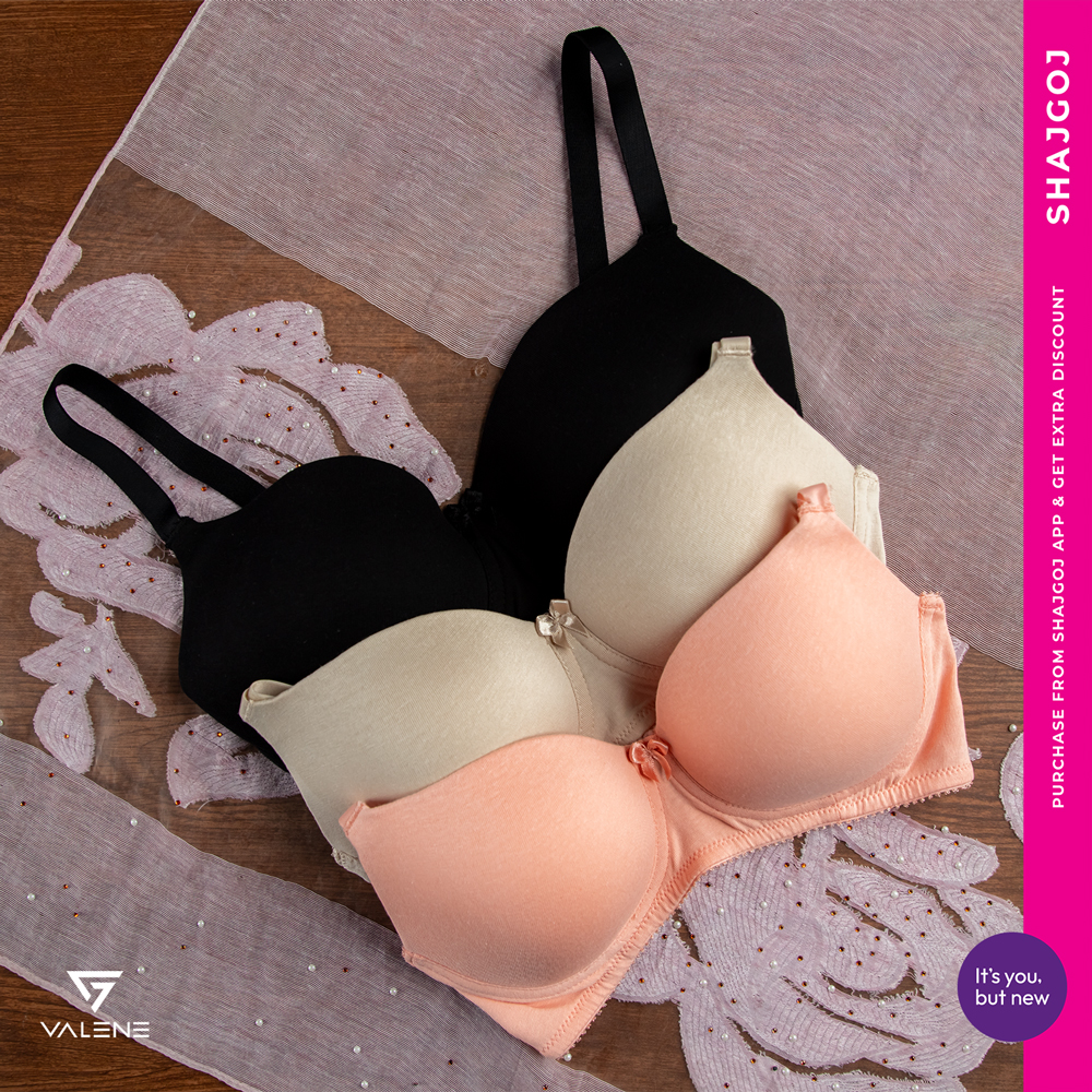 Valene Comfy Wireless T-Shirt Bra-Peach b