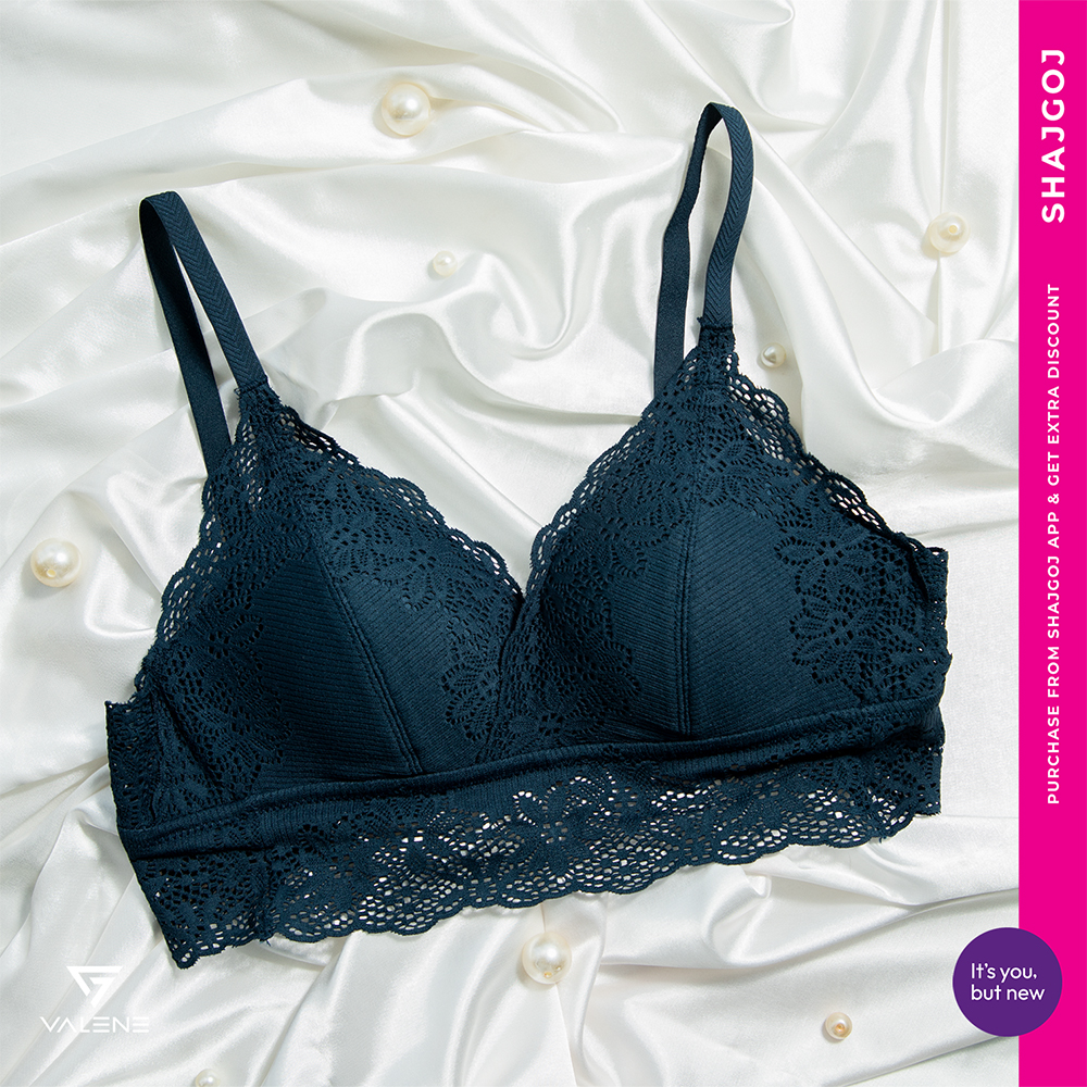 Valene Lacy Affair Bra-Midnight Blue